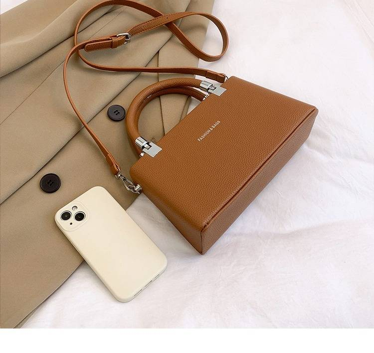 Elegante borsa a tracolla piccola in pelle PU da donna con tracolla staccabile - Borsa quadrata alla moda per l'uso quotidiano. Borsa a tracolla piccola quadrata con tracolla singola._voghion.com