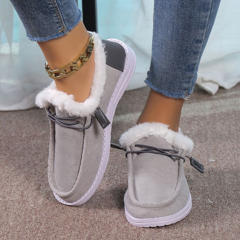 Women's Shoes Low Heel Cotton Casual Shoes With Thick Sole, Round Toe, Comfortable And Warm For Winter Spring Fall_voghion.com