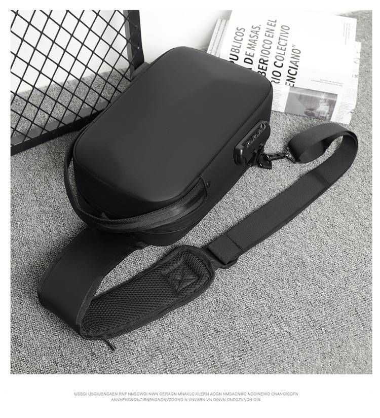 Men's Chest Sling Bag - Ultra-Light Nylon Crossbody Pack For Daily Use & Riding, Compact & Durable, Black/Grey/Navy_voghion.com