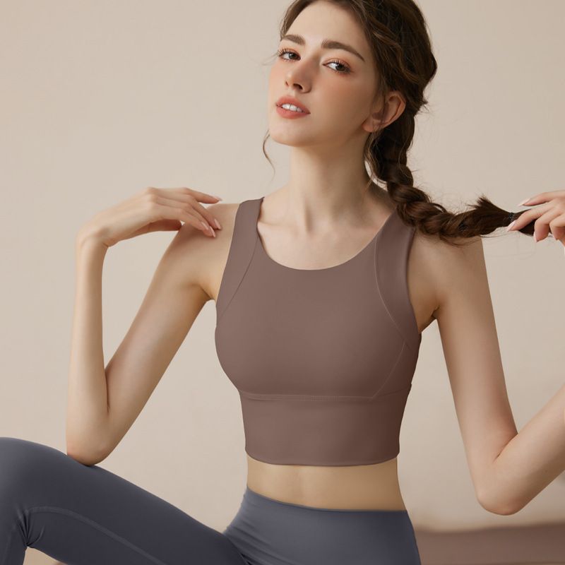 LazyZoom Damen-Sport-BH mit Polsterung, tragbare Trainingsweste, Fitness-Lauf-Set mit integriertem festem Cup, Yoga-Set für Frauen_voghion.com