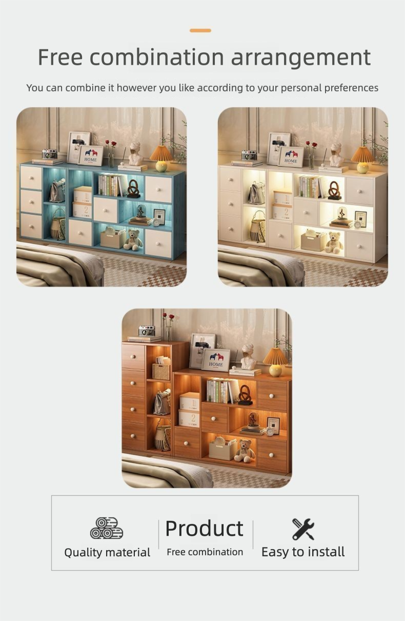 Cassettiera, libreria, scaffale, semplice, contenitore da pavimento, camera da letto, casa, armadietto multistrato piccolo_voghion.com