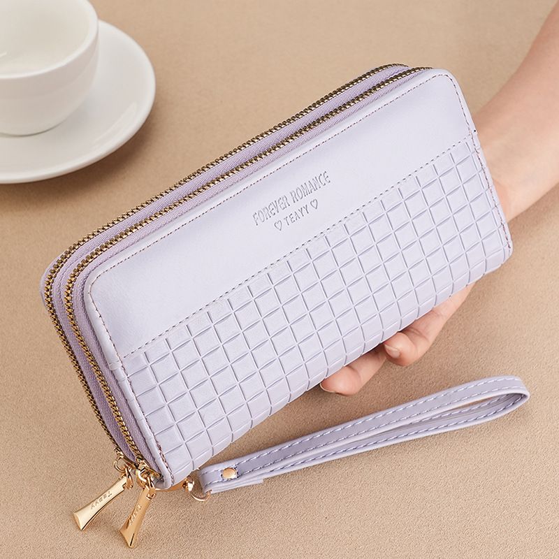 Damen Geldbörse Kleine Geldbörse Mädchen Lange Spleißen Doppel-Reißverschluss Mode Handtasche Geld Clip_voghion.com