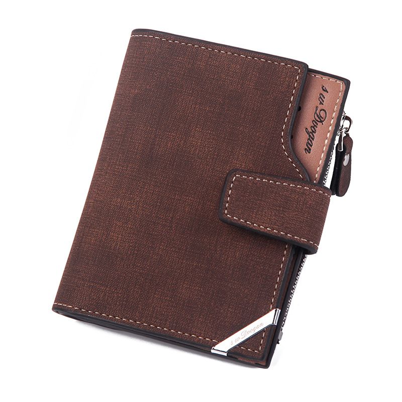 Hengsheng - Nueva cartera corta para hombre, estilo moderno, con múltiples ranuras para tarjetas, gran capacidad, mate, suave, con clip para billetes_voghion.com