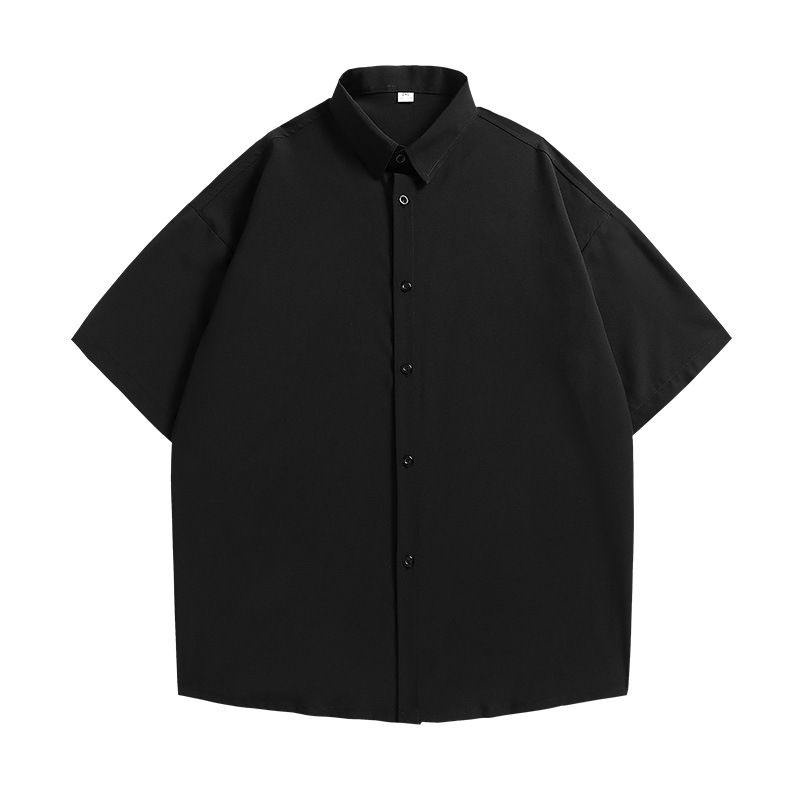 2024 Summer Neit Liicht, Dënn, Cool, Loose, Moudlecht Mark Schëllerklappen Kraang Einfarweg Äis Seid Kuerzärm Hemd_voghion.com
