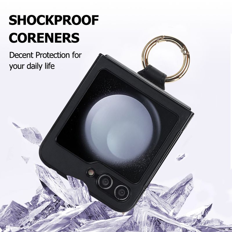 Applicable to Samsung ZFlip6 mobile phone case, rhombus ring, small fragrant wind folding protective case, zflip5/4 leather case, high-end._voghion.com