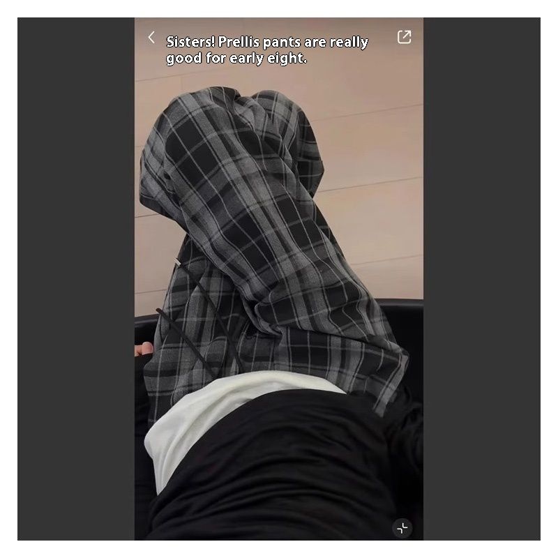 Pantaloni lungi, stil american, în carouri, mărimi mari, stil gros, stil mm, stil casual, stil american, mărimi mari, stil gros, stil mm, stil american ..._voghion.com