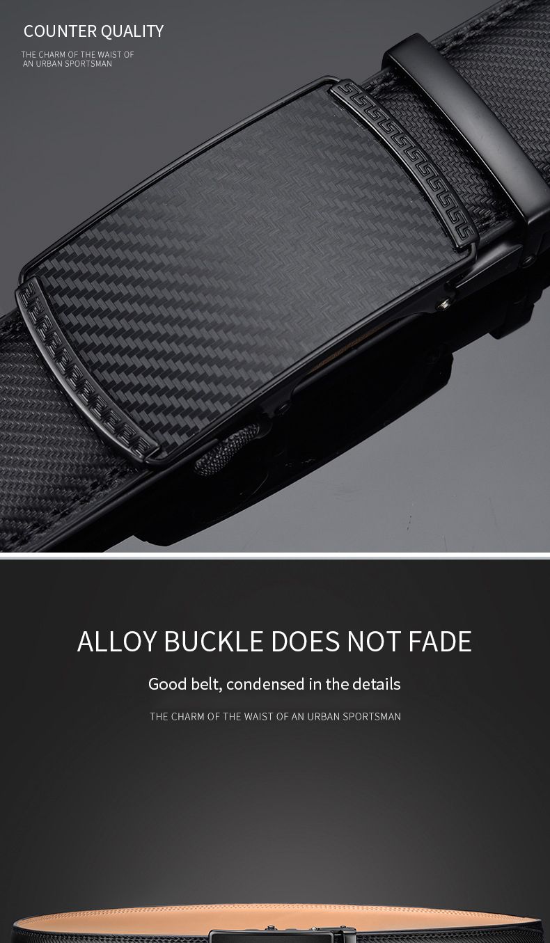 HOT Leather Belt Metal Automatic Buckle Brand High Quality Belts for Men Famous Work Business Black Cowskin Strap_voghion.com