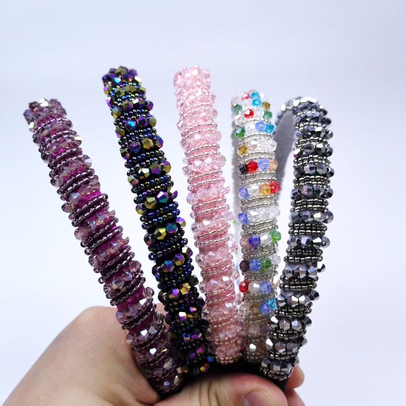 Nuovo accessorio per capelli alla moda in stile coreano con perline, stile barocco, in cristallo, piccolo, sottile, in spugna, per donna_voghion.com