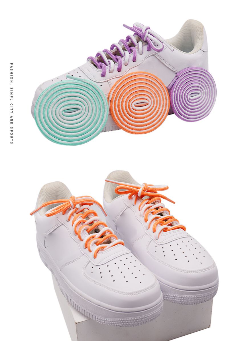 Lacci per scarpe alla moda, rotondi bicolore da 5,5 mm, adatti per scarpe sportive, scarpe casual, scarpe da papà e scarpe da trekking._voghion.com