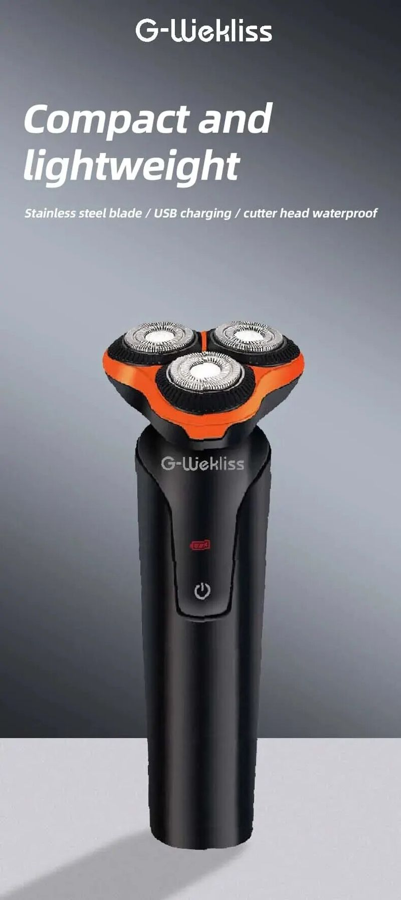 G-Wekliss Wet Dry 3 Head Rotary USB Rechargeable Cordless Electric Shaver Men Razor_voghion.com
