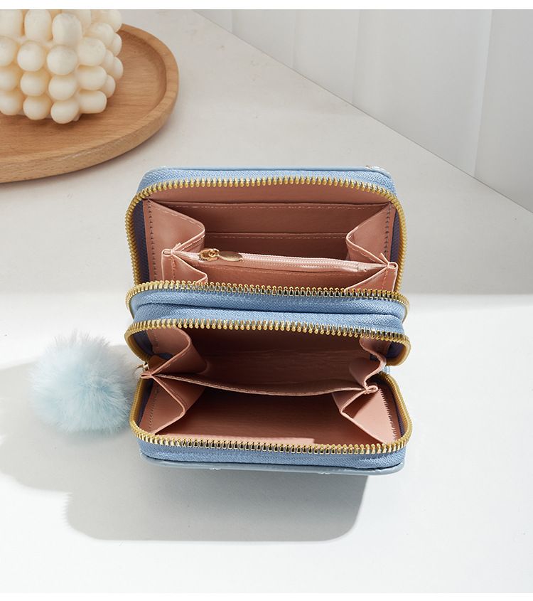 Purse Wallet Clutch Bag Purse Women's Double Zipper Short Card Bag Document Bag Hold Bag Stylish Simple Double Wallet Wallet_voghion.com