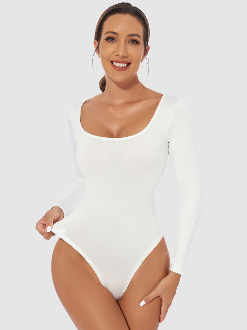Maglietta a maniche lunghe con cerniera, vestibilità aderente, tinta unita, taglie forti, tuta da donna, comoda e traspirante._voghion.com