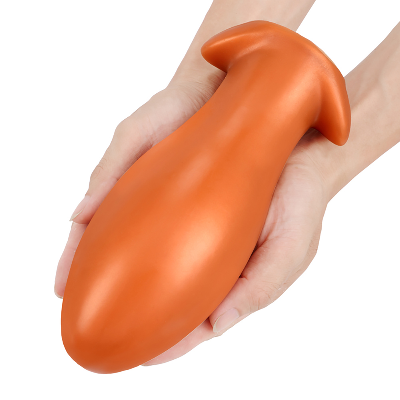 Dildo a forma di uovo liquido oversize in silicone Plug anale per uomini e donne Stimolo per massaggio con dilatatore anale morbido e grande_voghion.com