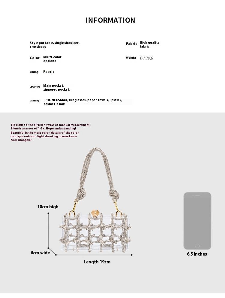 Nieuwe Aggreko Transparante Opbergdoos Banket Handgeweven Touw Kleine Vierkante Tas Onderarm Handtas_voghion.com