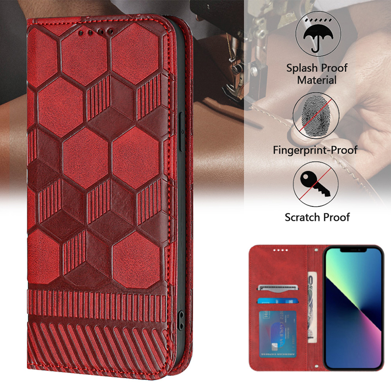 Kožené pouzdro na peněženku s fotbalovým vzorem pro Samsung Galaxy A03 A03S A12 M12 F12 A13 A23 A33 A53 A73 S22 Ultra S21 Plus S20 _voghion.com