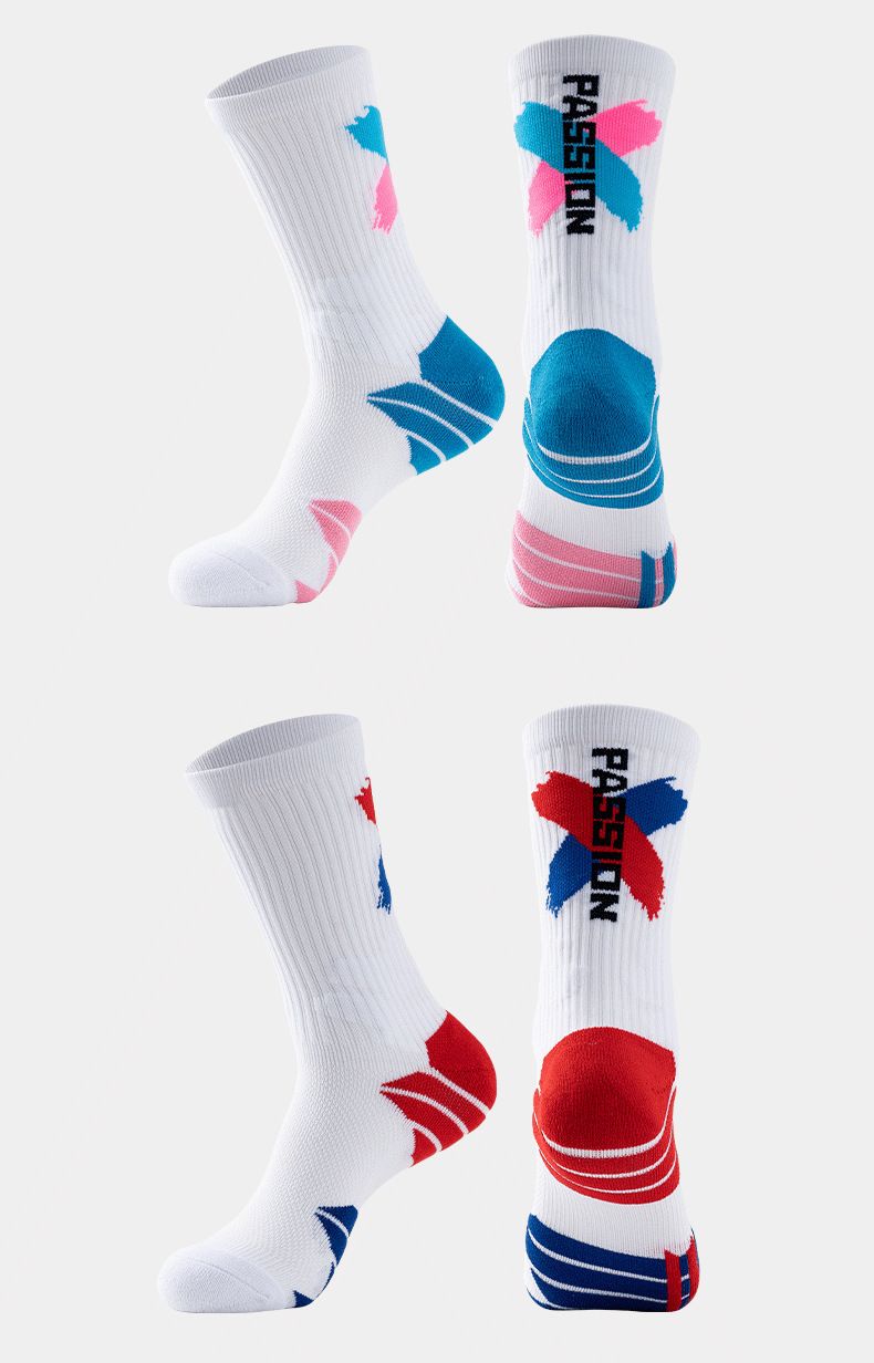 Calzini da basket per allenamento pratico, a righe, spessi e freschi, con fondo in asciugamano, antiscivolo, resistenti all'usura_voghion.com