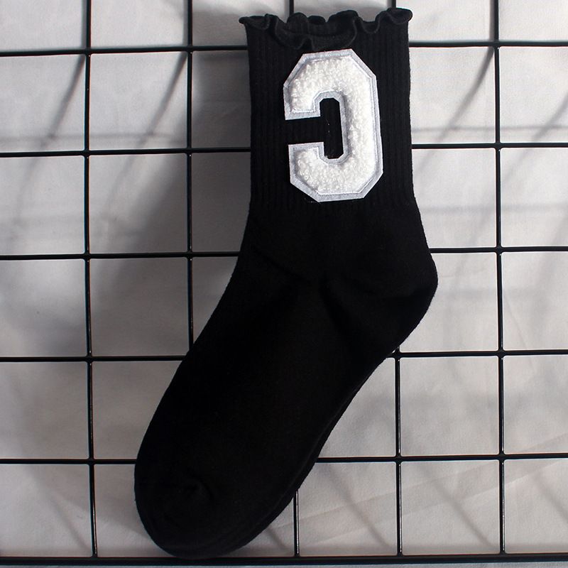 Socks New Style Fungus Lace Women's Socks Plush Big C Socks Women's High Elastic Student Sports Mid Tube Socks Sweat Absorbent Cotton Socks Trendy_voghion.com