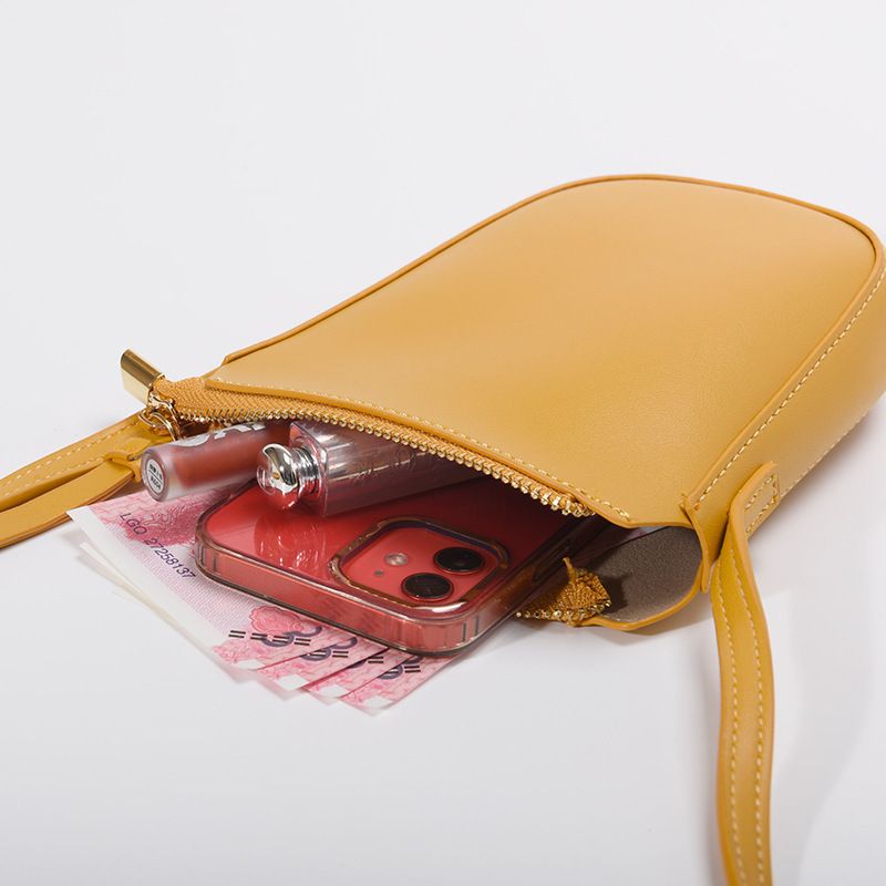 Borsa per cellulare in morbida pelle verticale coreana, retrò, nuova, semplice, mini borsa a secchiello, alla moda e alla moda, borsa a tracolla per donna_voghion.com
