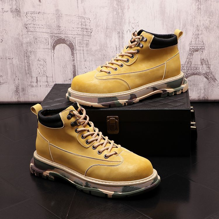 Martin Boots Men S High Top British Style Ins Mid Top Short Boots Tooling Boots Autumn And Winter Men S Shoes Increase Casual Desert Boots_voghion.com