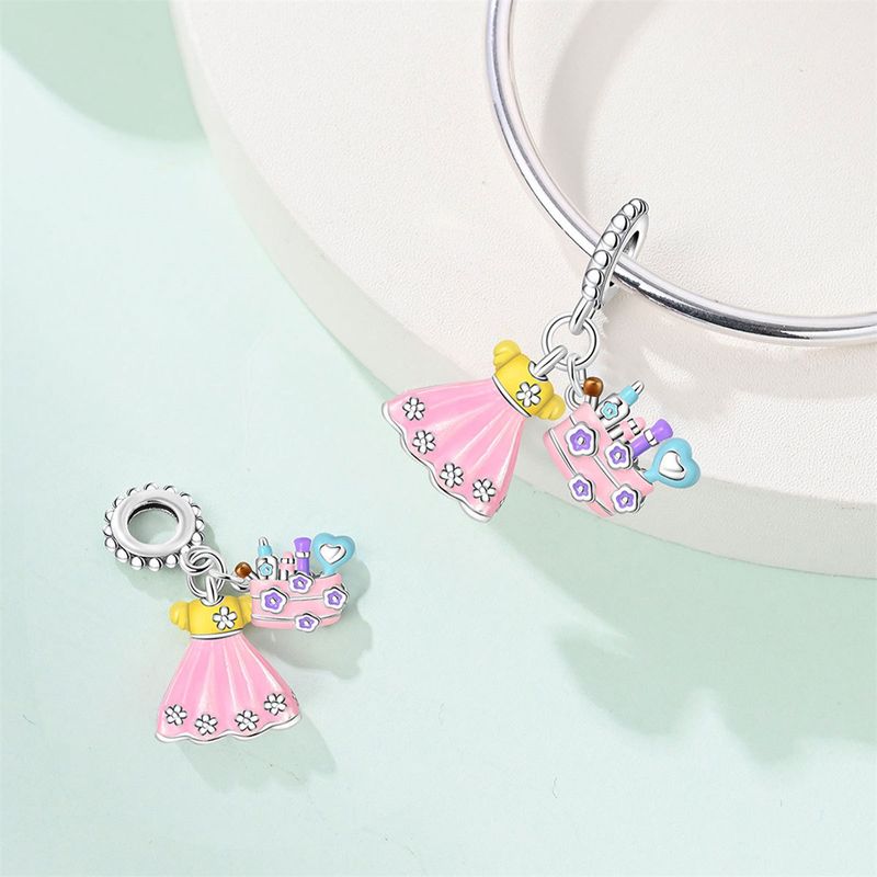 Women's Jewelry Travel Style Summer Cocktail Bag Charm Beads DIY Jewelry Accessories Bracelet Copper Plated Silver_voghion.com