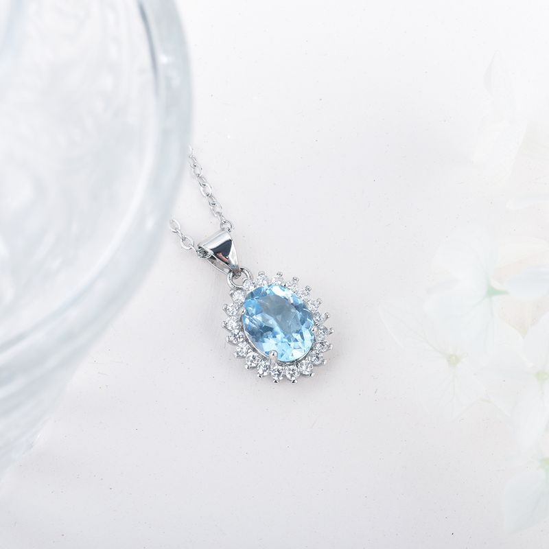 Mode ITSMOS Topas Kristall Anhänger Natürlichen Edelstein Weibliche S Sterg Sier Halskette Schmuck für Frauen Geschenk_voghion.com