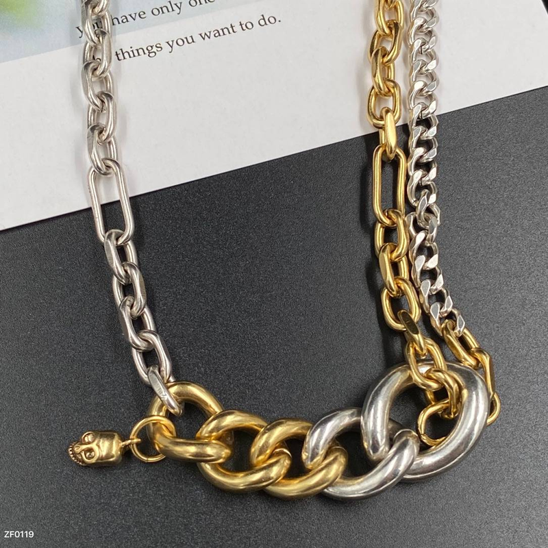 Hot selling necklaces Trendy ladies fashion single gift box set high quality double thick and thin chain simple personality beautiful luxury_voghion.com