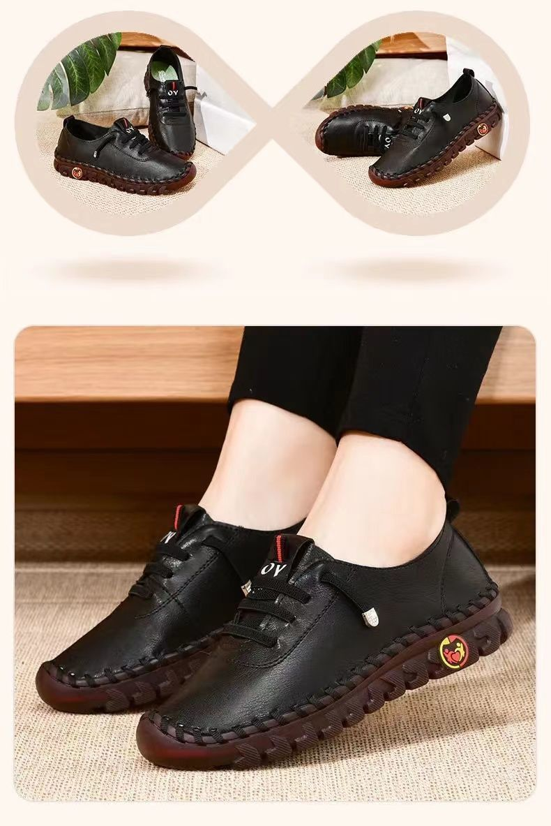 Stock czyste ręcznie szyte linia dużych rozmiarów transgraniczne buty studenckie damskie niezależne płaskie buty dla matki pojedyncze buty codzienne_voghion.com