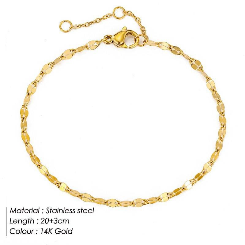 Trendy personality, unique retro fashion, creative women's lace chain, simple gold-plated ankle chain_voghion.com