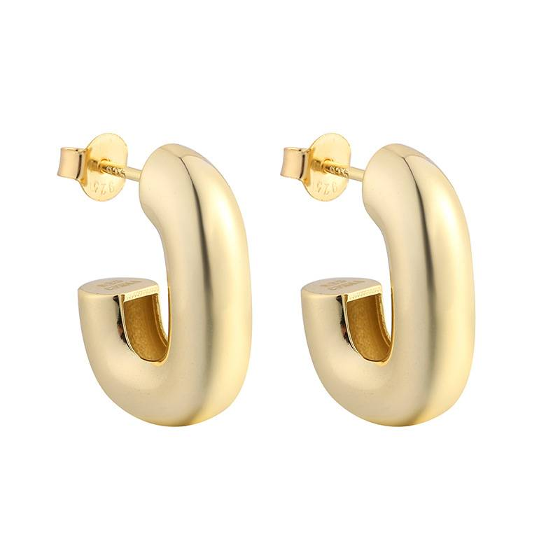 Personalità esagerata semi circolare orecchini cavi alla moda temperamento metallo retrò orecchini cerchio orecchini da donna_voghion.com