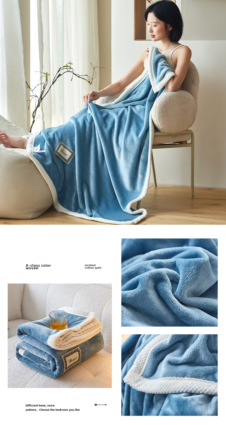 Coperta in flanella pesante di alta qualità - Coperta in pile di latte ultra morbida e calda, con un'elevata densità di GSM, per letto e divano (150x200 cm, tinta unita)_voghion.com