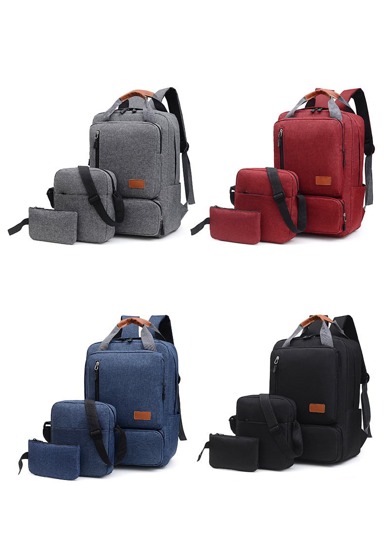 Set di borse da uomo, zaino portatile da 1 pollice, grande capacità, zaino portatile per studenti, borsa per computer multifunzionale da uomo, tre pezzi_voghion.com