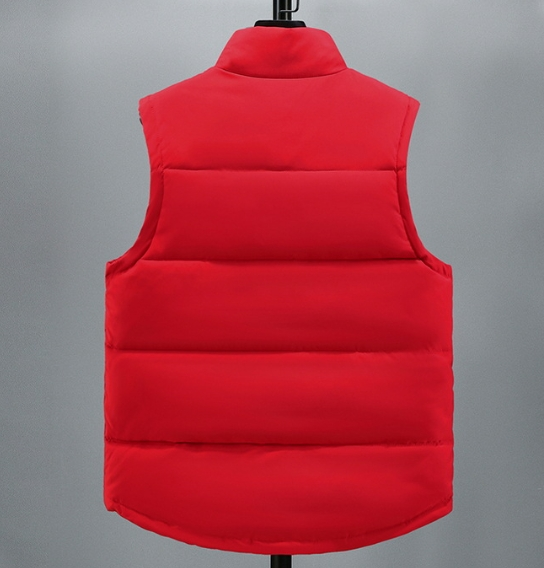 Men's Y2K Puffer Vest - Minimalist Print Quilted Sleeveless Jacket (Black/Gray)_voghion.com