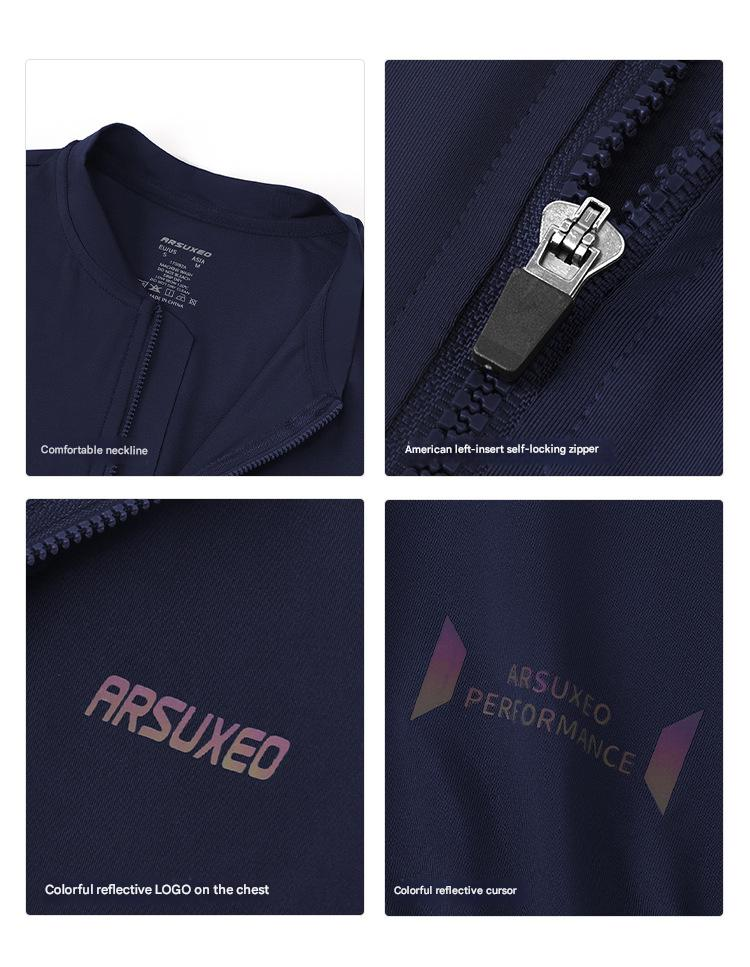NOKO-Herren Langarm-Radtrikot mit V-Ausschnitt, 3D-Formung und Stretch-Leggings (Oberbekleidung) (6052)_voghion.com