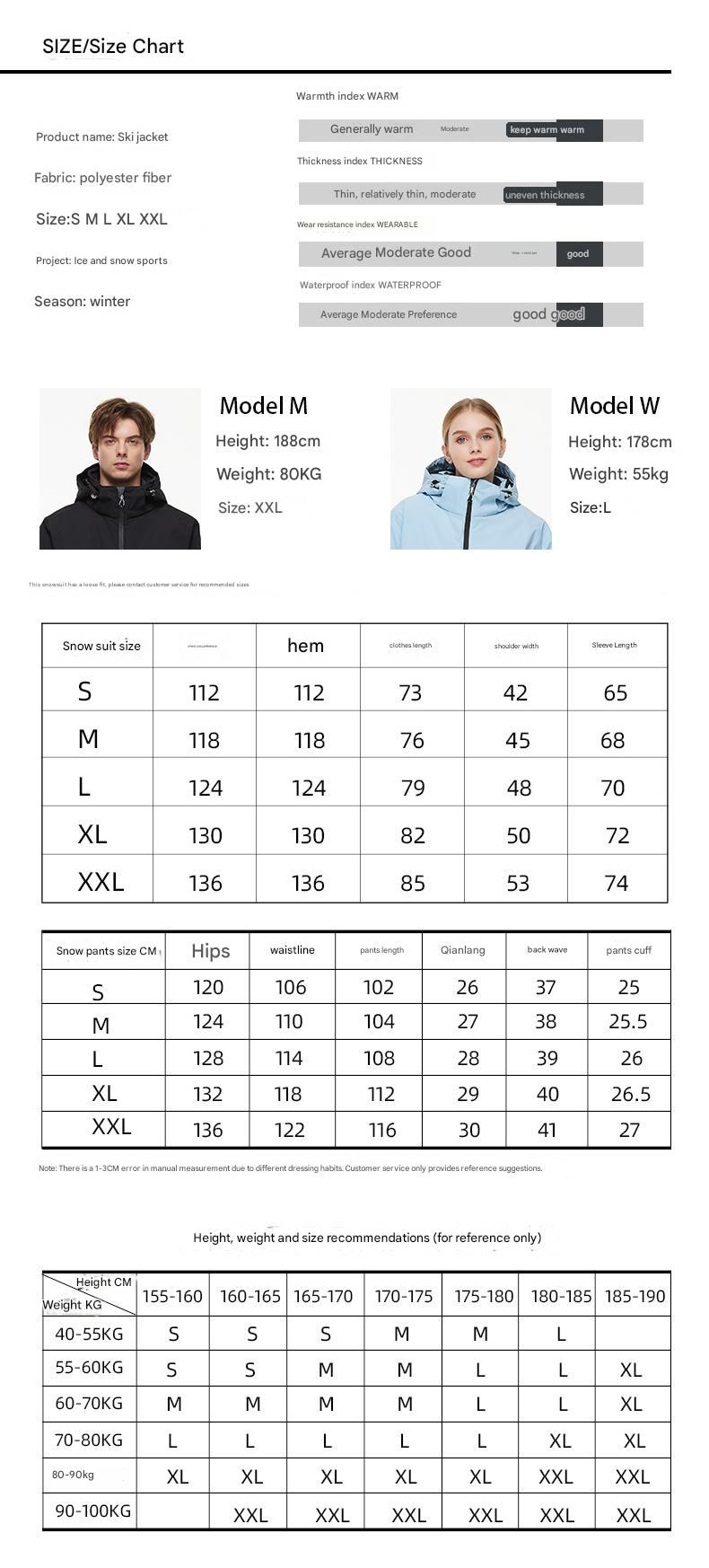 NOKO - Conjuntos de esquí para hombre y mujer para la temporada 2024-2025. Chaquetas de snowboard impermeables para exteriores._voghion.com