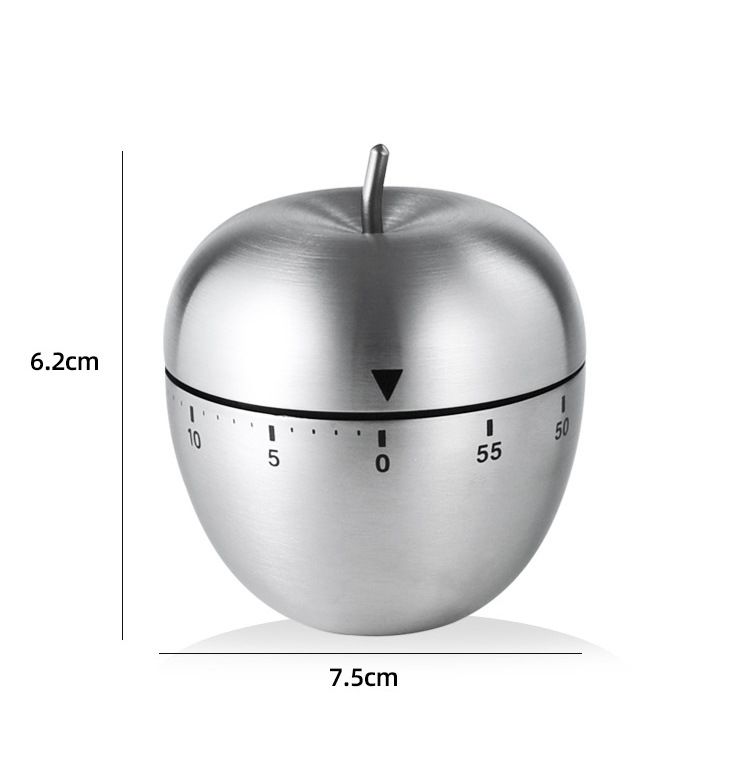 Cross Border Edelstahl Küchentimer Egg Apple Timer Mechanische Erinnerung Countdown Küchenhelfer_voghion.com