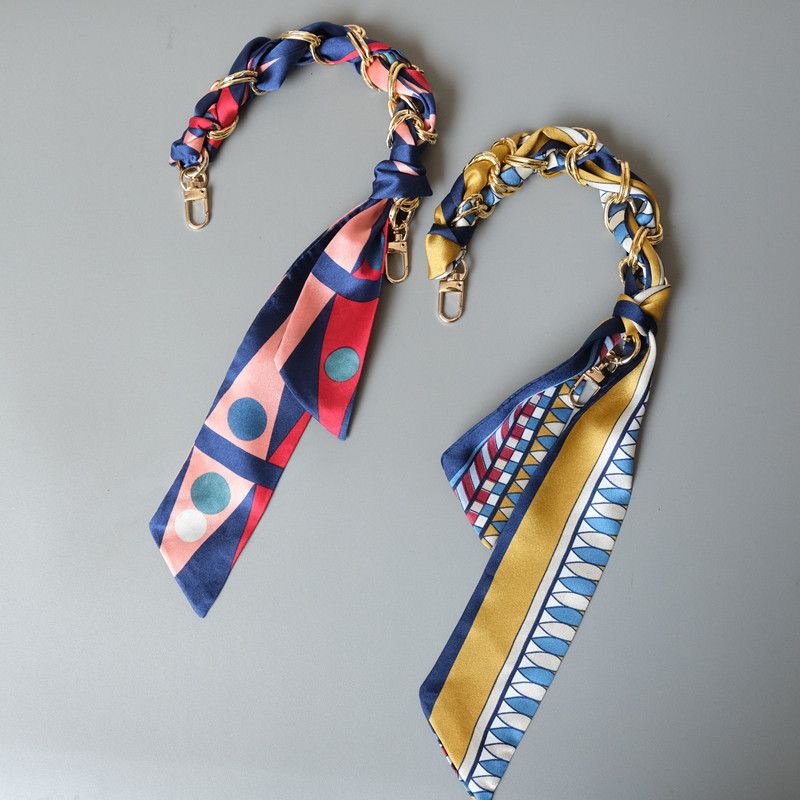 Fashion Socialite Style Versatile Silk Scarf Spring Summer Handbag Strap Bag Accessories Handheld Short Chain_voghion.com