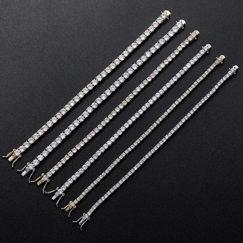 3MM 4MM 5MM Tennis Bracelet Hip Hop Jewelry Copper Style Micro Inlaid Zircon Single Row Zircon Bracelet_voghion.com