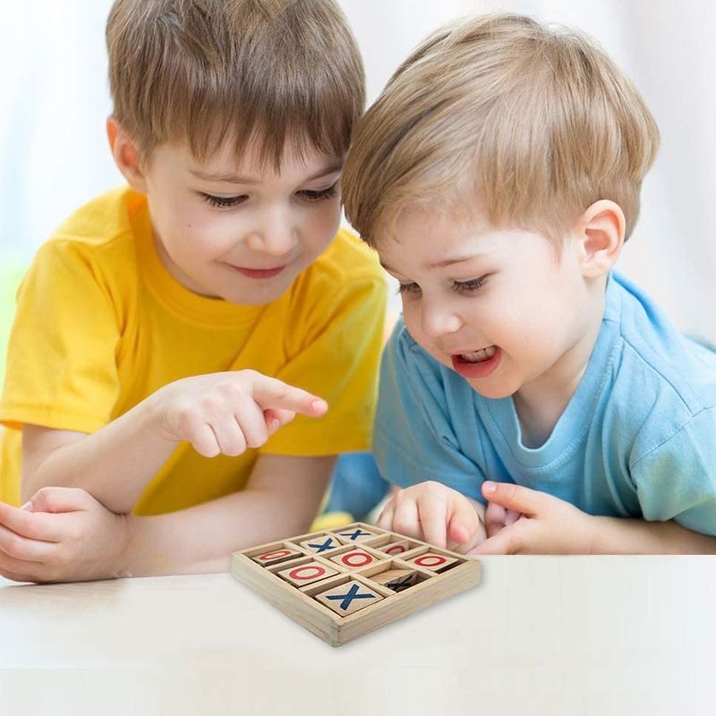 Gioco da tavolo in legno per due giocatori, Tic-Tac-Toe, battaglia interattiva genitore-figlio_voghion.com