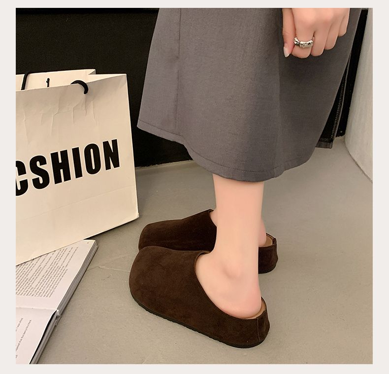 Women's Commuter Baotou Half Drag New Lazy Bajin Shoes Slippers Slippers Casual Daily Commuter Hundred_voghion.com