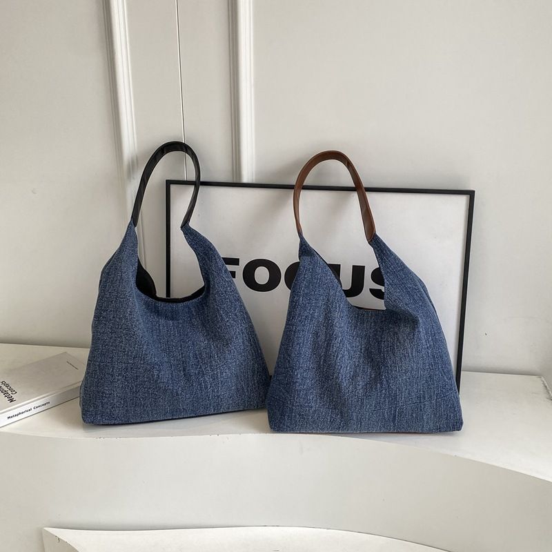 Borsa a tracolla versatile in denim per donna 2024, nuova borsa a tracolla leggera alla moda, grande capacità, da portare sotto le ascelle_voghion.com