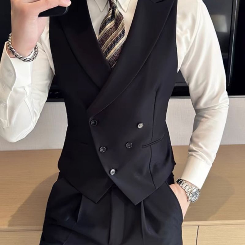 CT SuoHou 2025 New High-End Suit Men's Vest Pants Set Casual Button British Groomsmen Brother_voghion.com