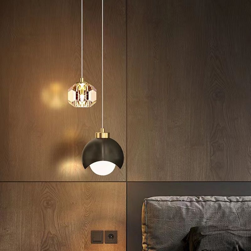 Modern Simple Crystal Pendant Light Bedroom Bedside Hanging Lamp Nordic Minimalist Long Line Living Room Home Decor_voghion.com