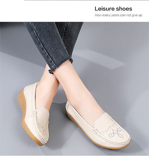 Lefu Große Frühling, Sommer, Herbst Neue Bequeme und Lässige Hohle Damen Single Dou Mom Schuhe Kuhmuskelsohlen_voghion.com