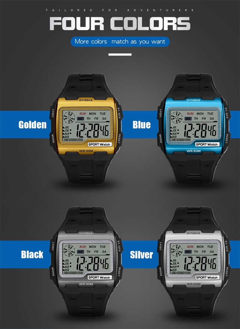 Orologio sportivo da uomo, militare, quadrato, digitale, orologio elettronico da uomo, LED, allarme, orologio da polso impermeabile, Dropshipping, nuovo_voghion.com