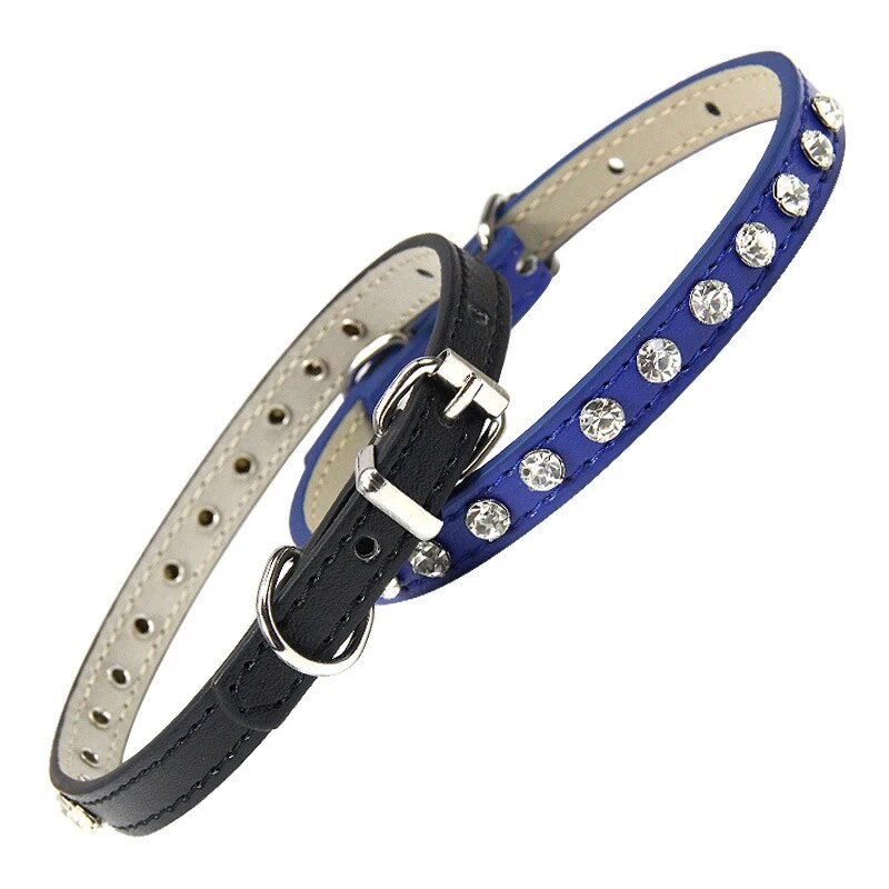New Solid Color Shining Diamond Rhinestone Collar Polyester Neck Strap Safe For Cat Dog Soft Pet Supplies Accessories_voghion.com