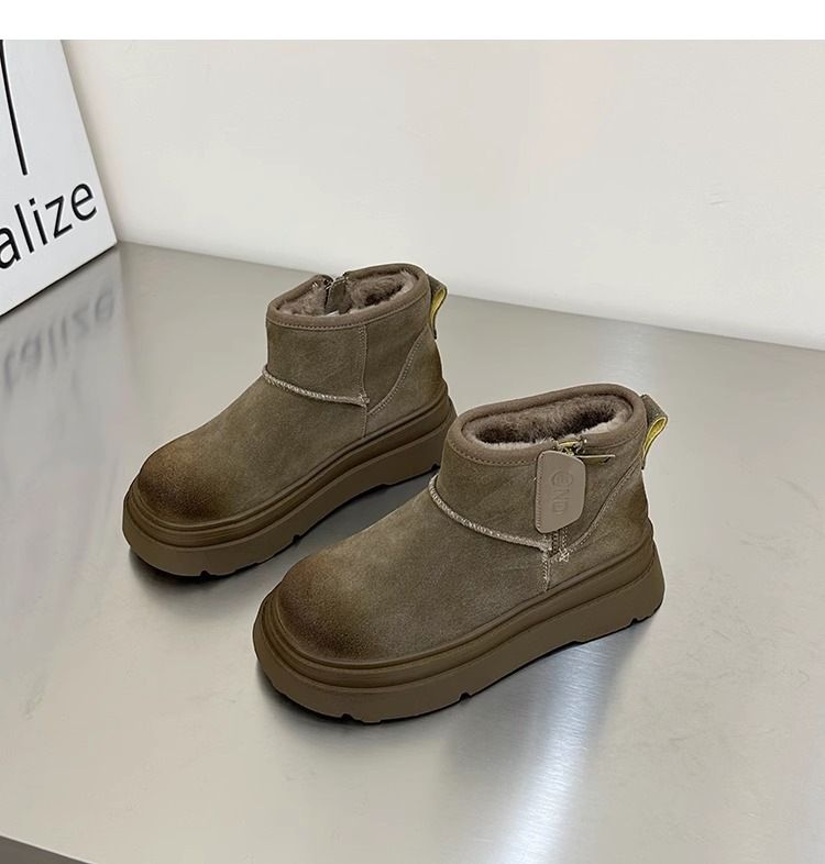 Dicke Sohlen für Damen im Winter 2024, neuer Stil mit zusätzlichem Fleece, dicker Isolierung, rutschfeste Schneestiefel_voghion.com