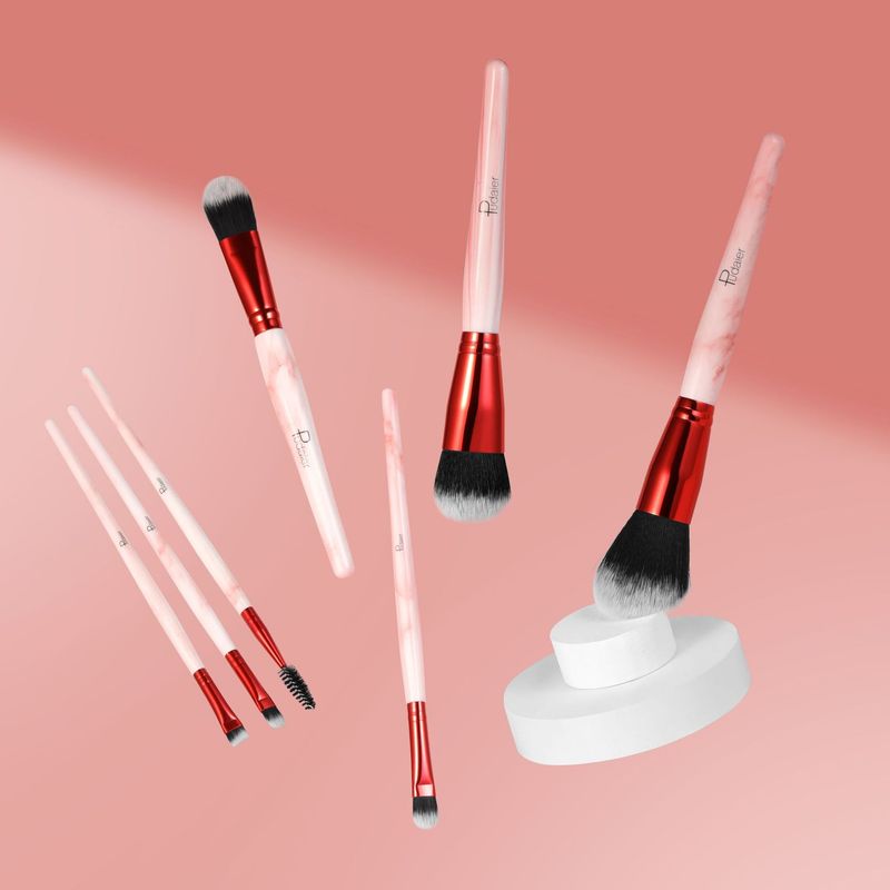 Pudaier - Juego completo de brochas de maquillaje de cerdas suaves, delineador de ojos, polvos, rubor, corrector, sombra de ojos, brocha para cejas, kit de herramientas cosméticas_voghion.com