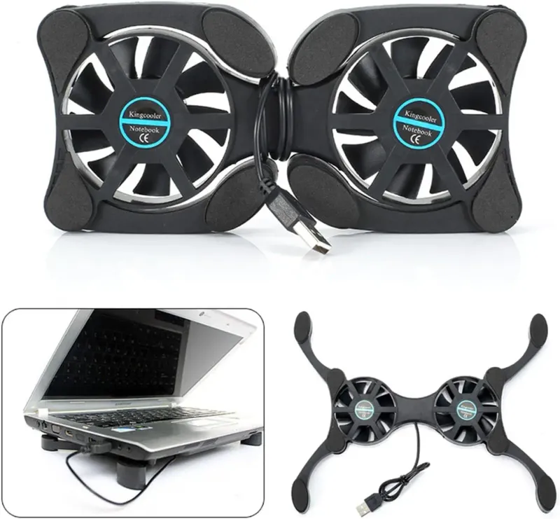 Stand Cooler Low Noise Portable Ultra Slim Gaming Cooling Pad Prevents Overheating For 7-15 Inch Laptop_voghion.com