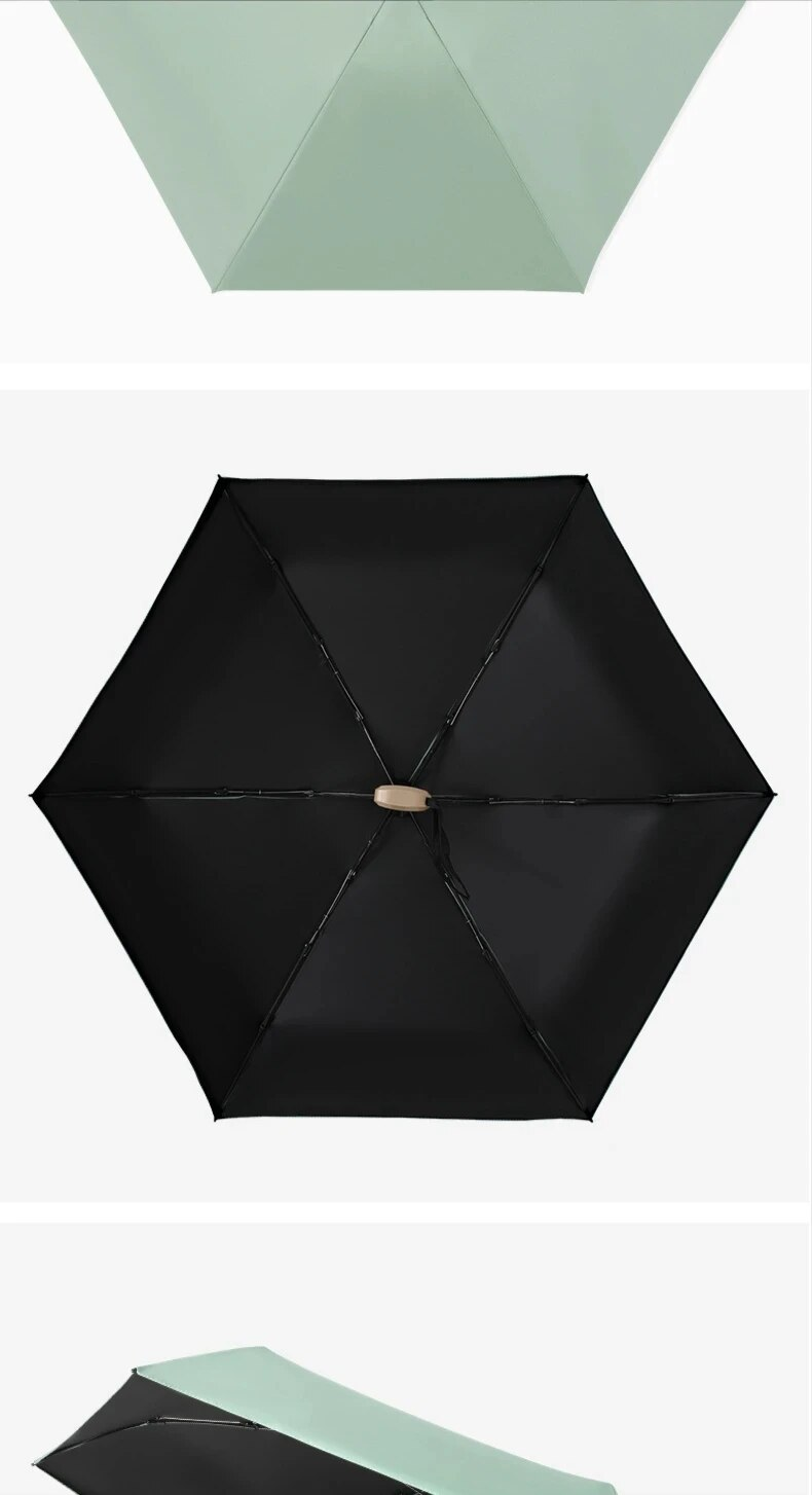 70% Off Mini Small Rain Vinyl Folding Umbrella UV Ultraviolet Protection Sun Shade Pocket Parasol_voghion.com