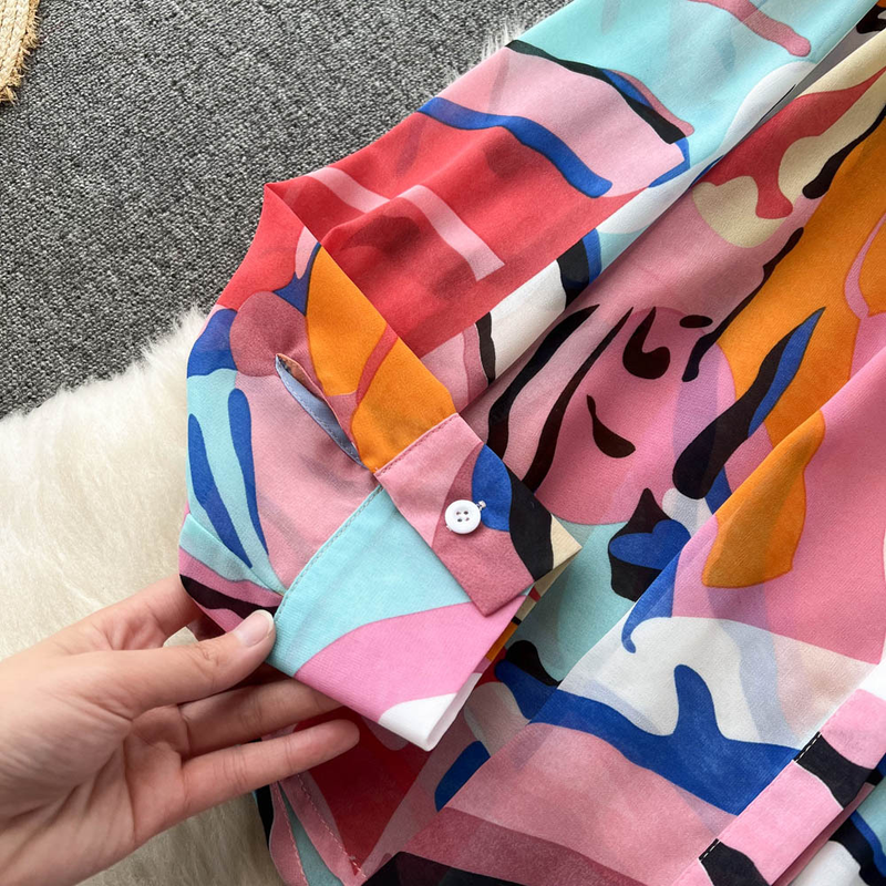 Jupe élégante plissée taille haute pour femmes, costume deux pièces décontracté en mousseline de soie_voghion.com